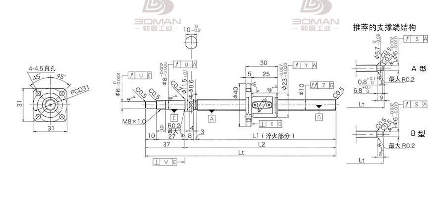 KURODA GP1002DS-EAFR-0320B-C3S 日本黑田丝杆