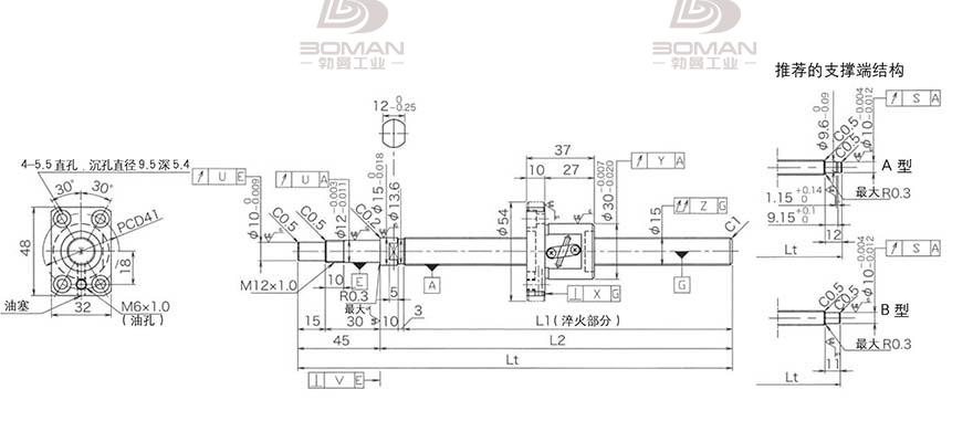 KURODA GP1502DS-BAPR-0600B-C3F 黑田精工滚珠丝杆